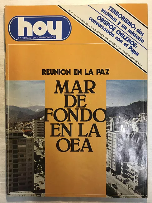 Revista HOY año III n°118. 24 octubre-30 octubre 1979. Reunión de paz: Mar de fondo en la OEA