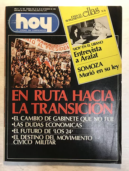 Revista HOY año IV n°166. 24 septiembre-30 septiembre 1980. En ruta hacia la transición