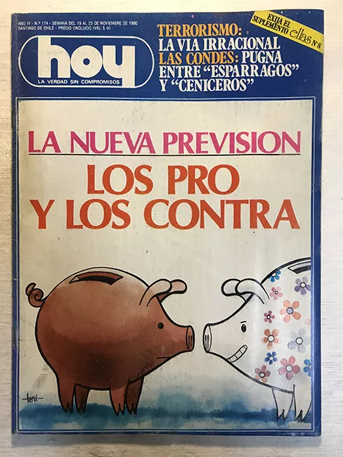 Revista HOY año IV n°174. 19 noviembre-25 noviembre 1980. La nueva previsión: los Pro y los Contra