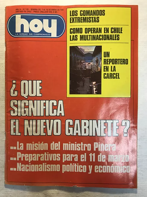 Revista HOY año IV n°181. 7 enero-13 enero 1981. ¿Qué significa el nuevo gabinete?