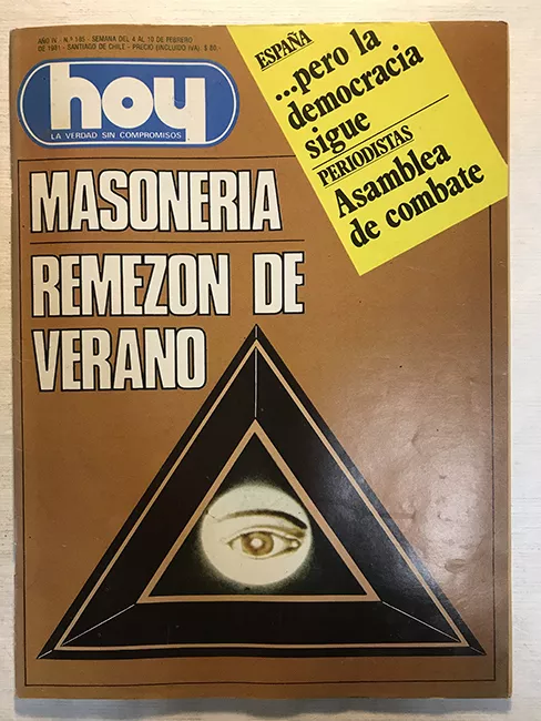 Revista HOY año IV n°185. 4 febrero-10 febrero 1981. Masonería: remezón de verano