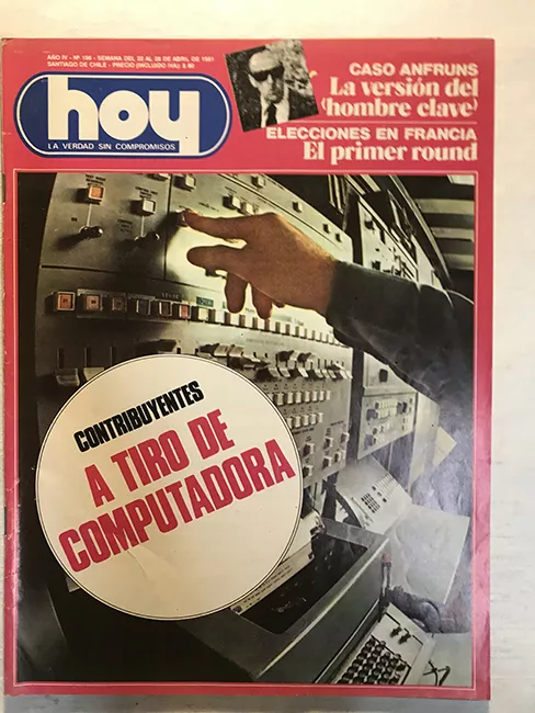 Revista HOY año IV n°196. 22 abril-28 abril 1981. Contribuyentes a tiro de computadora