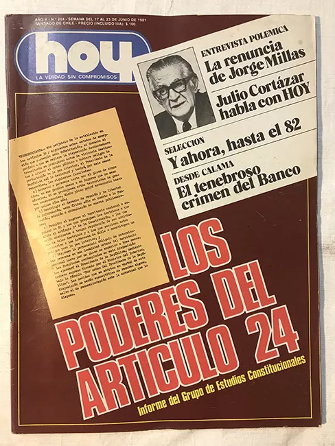 Revista HOY año V n°204. 17 junio-23 junio 1981. Los poderes del artículo 24