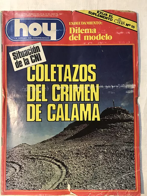 Revista HOY año V n°205. 24 junio-30 junio  1981. Situación de la CNI Coletazod del crimen de Calama