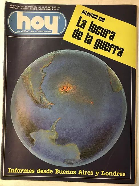 Revista HOY año V n°250.5 mayo-11 mayo 1982. Atlántico sur, la locura de la guerra