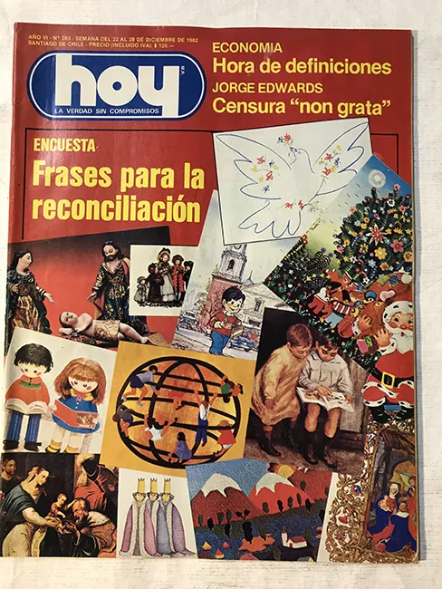 Revista HOY año VI n°283. 22 diciembre-28 diciembre 1982. Encuesta, frases para la reconciliación