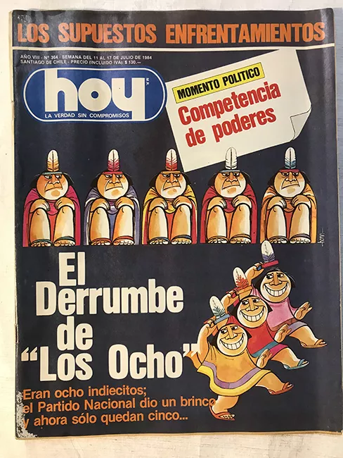 Revista HOY año VIII n°364. 11 julio-17 julio 1984. El derrumbe de "Los Ocho"