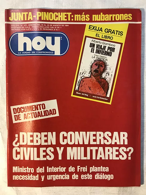 Revista HOY año VIII n°370. 20 agosto-26 agosto 1984. ¿Deben conversar civiles y militares?
