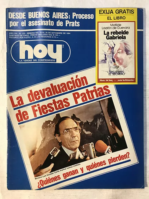 Revista HOY año VIII n°375. 24 septiembre-30 septiembre 1984. La devaluación de Fiestas Patrias