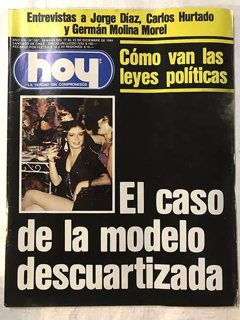 Revista HOY año VIII n°387. 17 diciembre-23 diciembre 1984. El caso de la modelo descuartizada