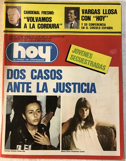 Revista HOY año VIII n°406. 29 abril-5 mayo 1985. Dos casos ante la Justicia