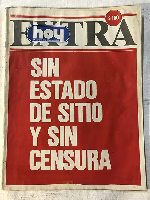Revista HOY. Edición Extrordinaria. Sin estado de sitio y sin censura