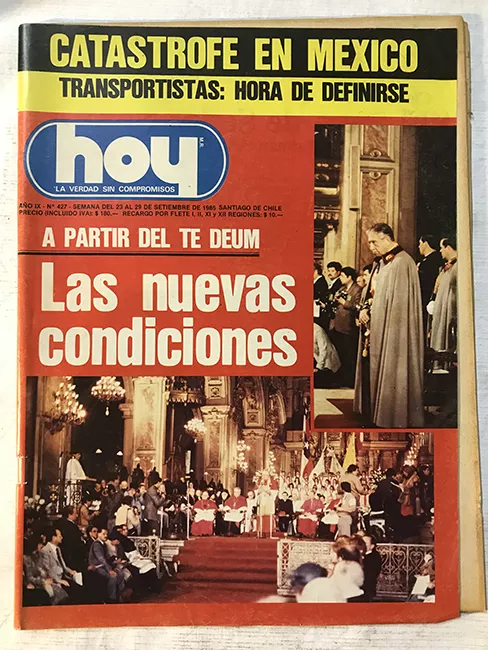 Revista HOY año IX n°427. 23 septiembre-29 septiembre 1985. Las nuevas condiciones