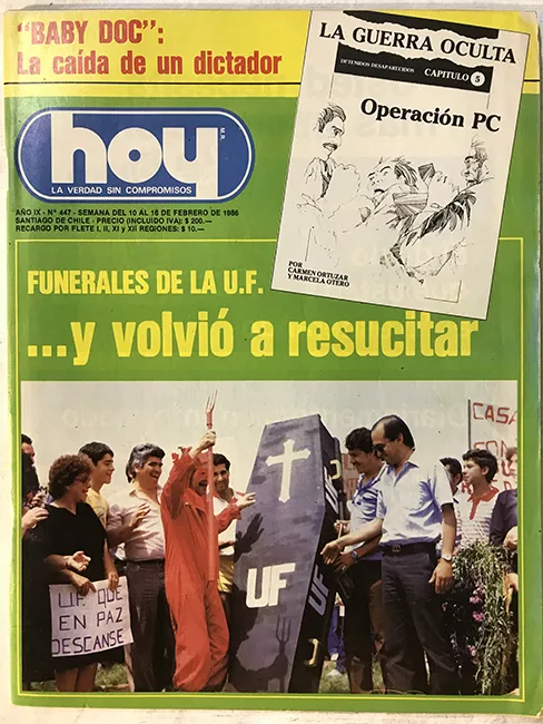 Revista HOY año IX n°447. 10 febrero-16 febrero 1986. Funerales de la U.F….y volvió a resucitar