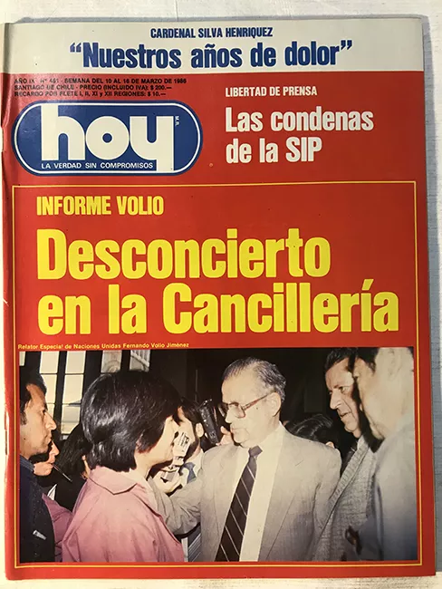 Revista HOY año IX n°451. 10 marzo-16 marzo 1986. Informe Volio, desconcierto en la Cancillería