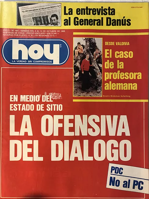 Revista HOY año X n°481. 6 octubre-12 octubre 1986. La ofensiva del diálogo