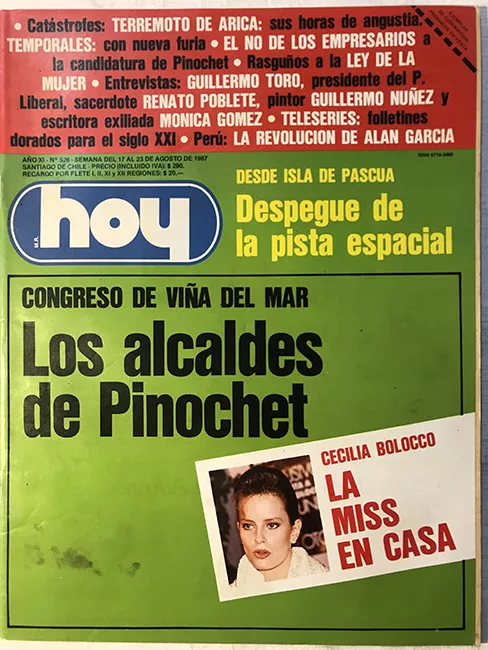 Revista HOY año XI n°526. 17 agosto-23 agosto 1987. Los alcaldes de Pinochet