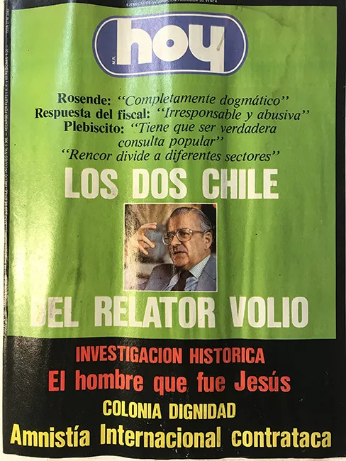 Revista HOY año XI n°544. 21diciembre-27 diciembre 1987. Los dos Chile del relator Volio