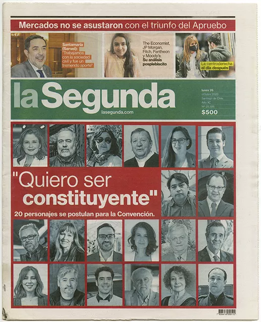 Periódico La Cuarta: El Apruebo ganó por paliza. 26 de octubre de 2020