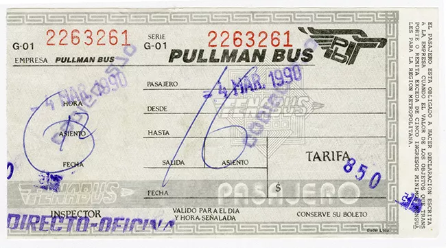 Pasaje Interurbano Pullman Bus