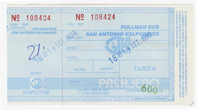 Pasaje Interurbano Pullman Bus San Antonio-Valparaíso