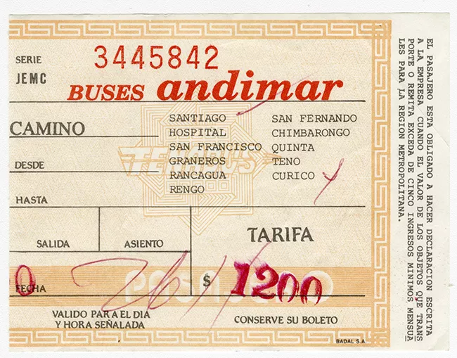 Pasaje Interurbano Andimar Santiago-Curico