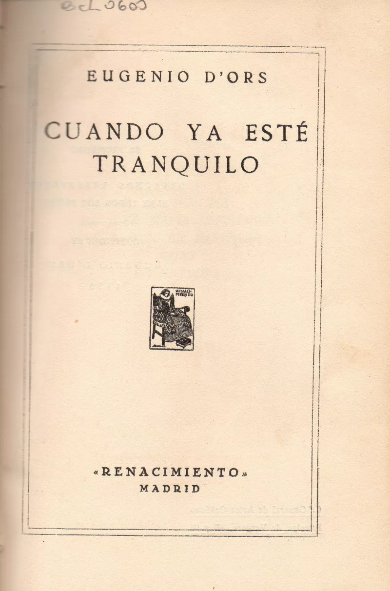 Cuando ya esté tranquilo