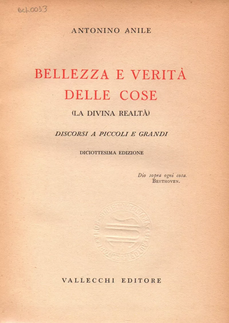 Bellezza e verita delle cose