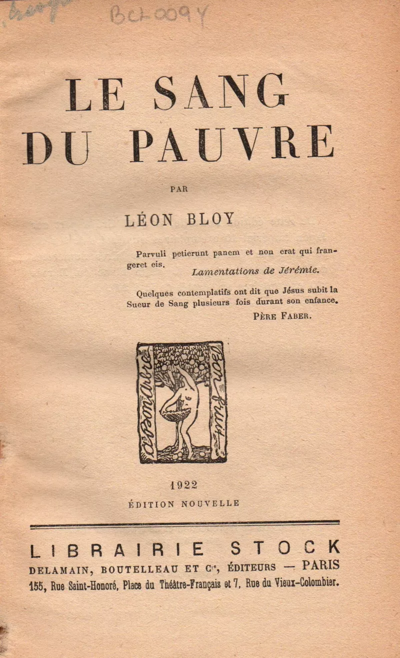 Le sang du pauvre