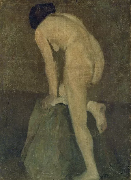 Desnudo inclinado