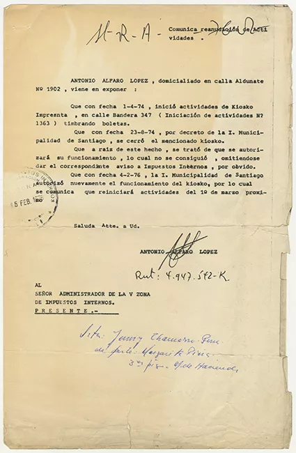 Comunica reanudacion de actividades.  Antonio Alfaro López