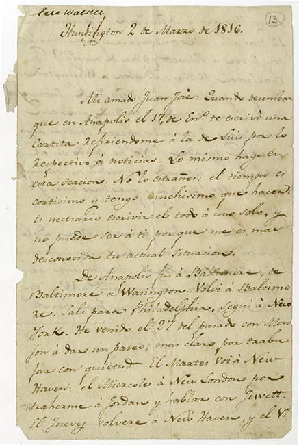 Carta de Sara Walker a Juan José