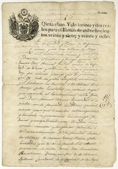 Carta de Manuel Blanco Encalada a Martín Blanco Encalada