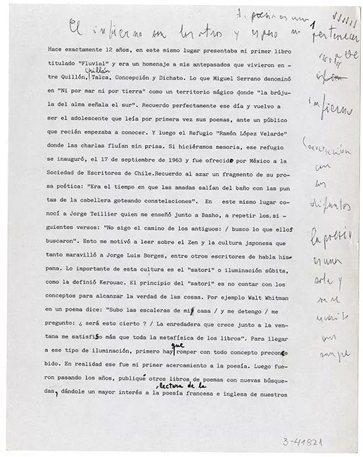 Texto sobre la poesía dedicada a Jorge Telier, Rolando Cárdenas y otros