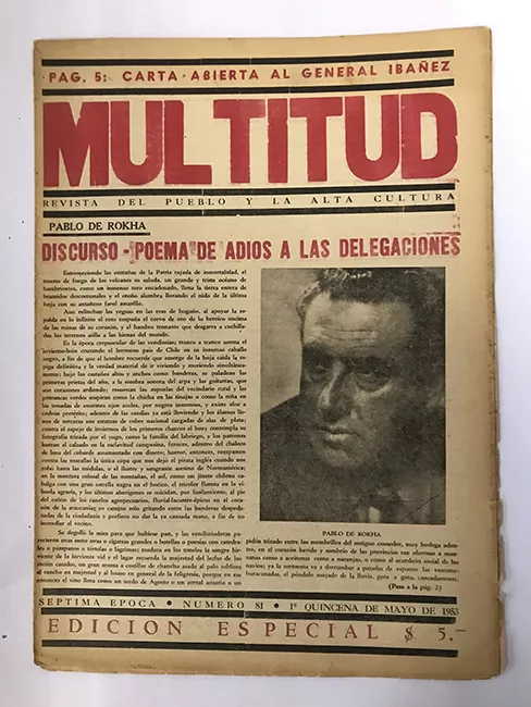 Revista Multitud. Séptima época. N° 81 mayo de 1953. Carta abierta al General Ibañez
