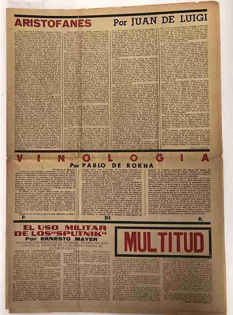 Revista Multitud. Novena época. N° 86 diciembre de 1958. Vinologia