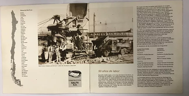 Constructora SALFA S.A. Años construyendo a lo largo de Chile