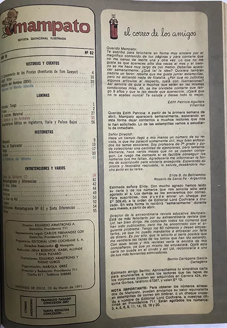 Vol.V Revista Mampato año III n°62. 10 de marzo de 1971