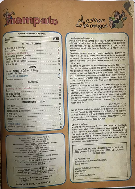 Vol.VIII Revista Mampato año IV n°107. 1972