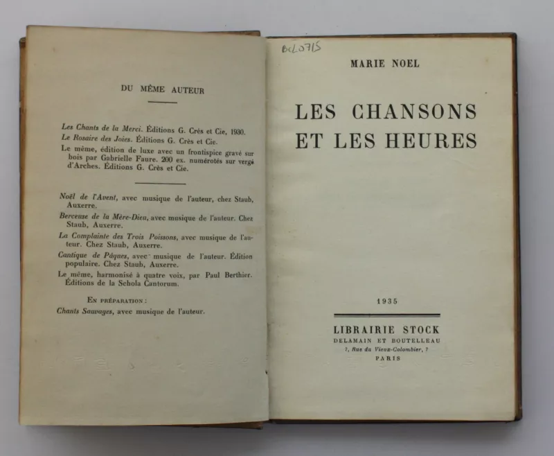 Les Chansons et les Heures