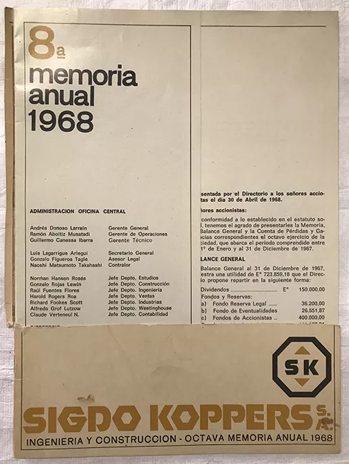 8a. Memoria Sigdo Koppers S.A.1968