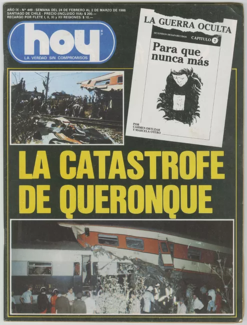 Revista HOY año IX n°449. 24 febrero- 2 marzo 1986. La catástrofe de Queronque