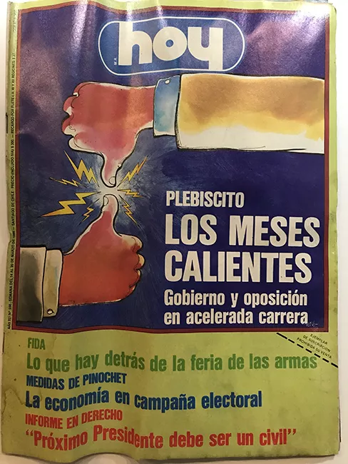 Revista HOY año XI n°556. 14 marzo 1988-20 marzo 1988. Plebiscito. Los meses calientes
