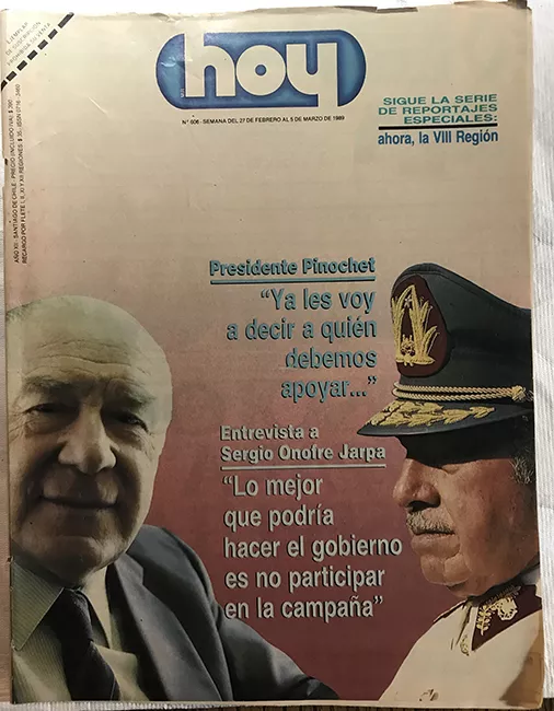 Revista HOY año XII n°606. 27 febrero 1989-5 marzo 1989. Sigue la serie de reportajes especiales