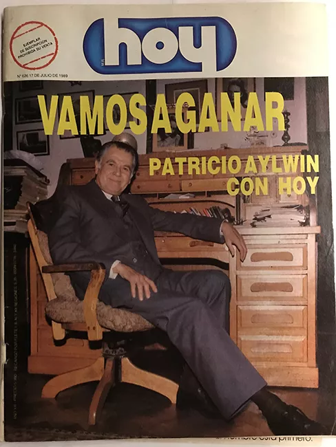 Revista HOY año XIII n°626. 17 julio 1989. Vamos a ganar. Patricio Aylwin con Hoy