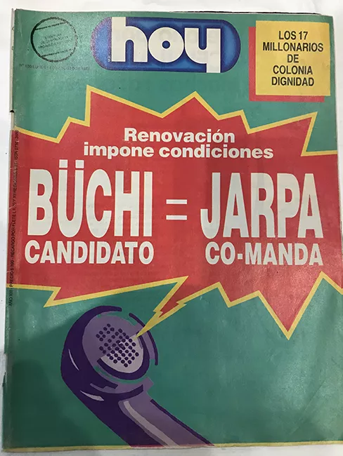 Revista HOY año XIII n°630. 14 agosto 1989. Renovación impone condiciones Büchi candidato, Jarpa co-manda