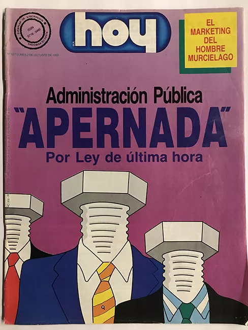 Revista HOY año XIII n°637. 2 octubre 1989. Administración Pública "apernada"