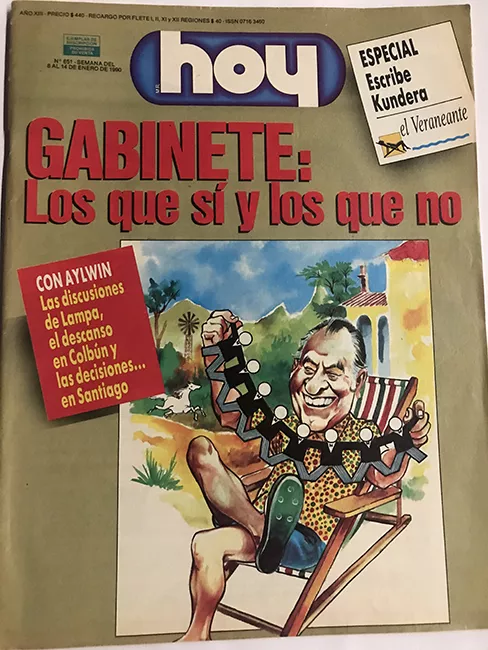 Revista HOY año XIII n°651. 8 enero 1990-14 enero 1990. Gabinete: Los que sí y los que no