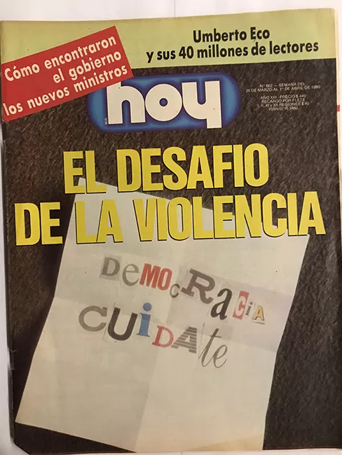 Revista HOY año XIII n°662. 26 marzo 1990-1 abril 1990. El desafio de la violencia