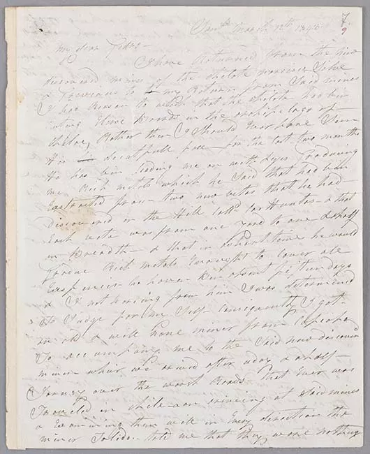 Carta de Charles Wooster a Pedro Félix Vicuña